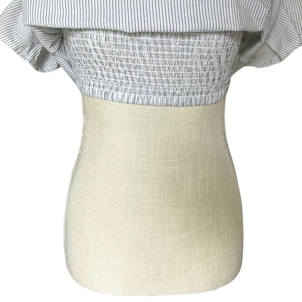 • Express • Pinstripe Off the Shoulder Top - Picture 9 of 9